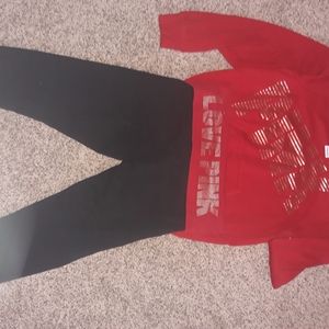 PINK OUTFIT CREW AND CAPRIS